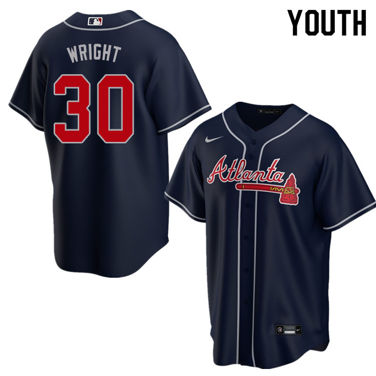 Nike Youth #30 Kyle Wright Atlanta Braves Baseball Jerseys Sale-Navy